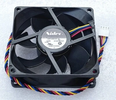 NIDEC L80T12NS1A7-57 12V 0.38A 8025 8CM 4-wire Gale Volume Double Ball Speed Fan - Image 1 of 4