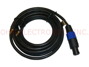 SPEAKON GOLD BANANA PLUG SPEAKER CABLE 15'FT/FOOT/FEET 14AWG/GA/GAUGE - Picture 1 of 3