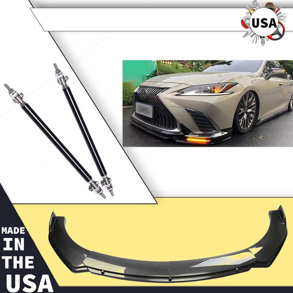 4Pcs Front Bumper Lip Splitter Spoiler Carbon Fiber For LEXUS ES250 ES300 ES350 Foto 1 de 4