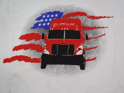 GA9 Nueva Camiseta U.S. Xpress USX Camión Rojo Blanco Azul LS Detalle Bandera Adulto Med Foto 1 de 4