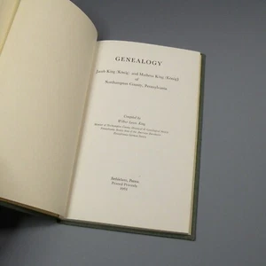 1951 genealogy book - Jacob & Mathias King (Konig) - Northampton County, PA - Picture 1 of 2