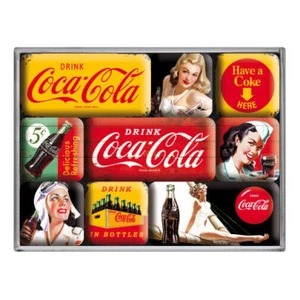 9pc Nostalgic Art Coca-Cola Magnet Set - Home Kitchen Fridge Decor - Licensed - Picture 1 of 4