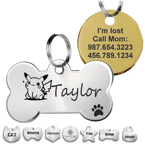 Pet ID Tag, Customized Dog Tags, Cat Tags, Engraved. FANSTIK (Icon) MADE IN USA - Picture 1 of 6