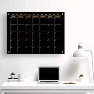 Black Acrylic Wall Calendar, Family Wall Planner, Monthly&Weekly Dry Erase Board - Picture 1 of 7