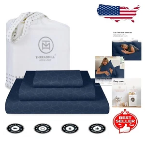 Luxurious 100% Egyptian Cotton Twin Sheets Set | 400 Thread Count Cooling - Picture 1 of 8