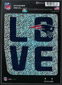 WinCraft 5x7 New England Patriots Holographic Love Shimmer Decal NFL - Picture 1 of 1