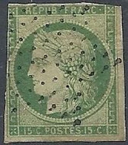 1849 FRANCIA USATO CERERE 15 CENT - FR627 - Picture 1 of 1