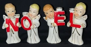 VINTAGE KERAMIK WEIHNACHTSKERZENSTÄNDER - "N O E L" CHORKIND ENGEL - Bild 1 von 22