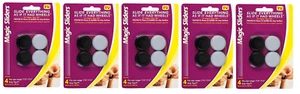 5 packs of MAGIC SLIDERS Plastic Round Floor Slide Gray 1-1/4"  - Picture 1 of 1