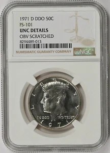 1971-D DDO FS-101 Kennedy Half Dollar 50C UNC Details NGC - Picture 1 of 4