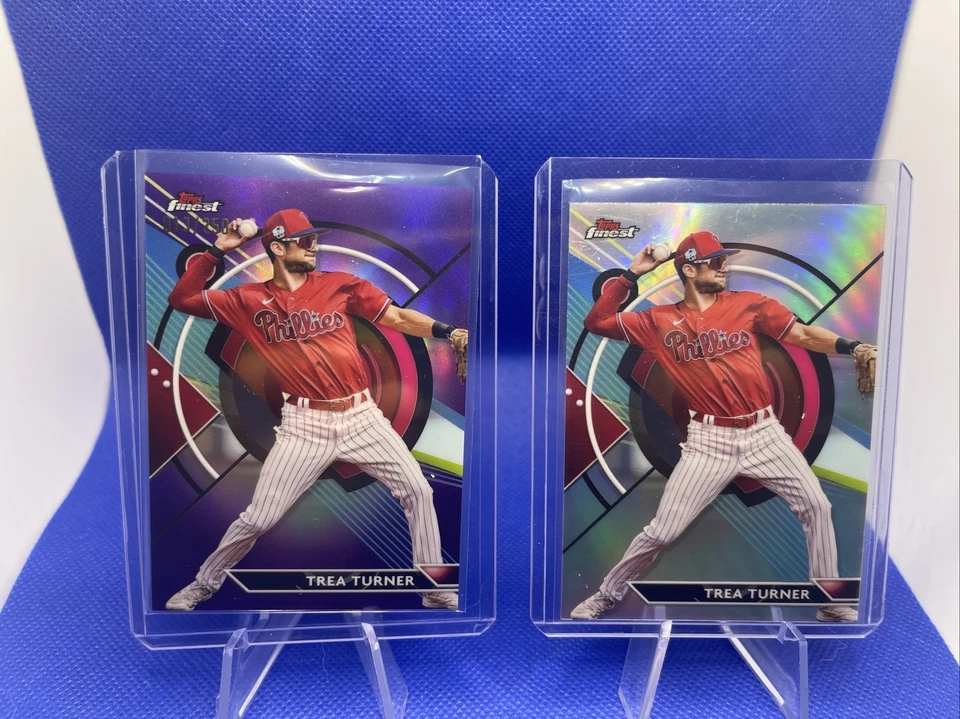 2023 Topps Finest - Purple Refractor #72 Trea Turner /250+Refractor Topps Finest - Image 1 of 4