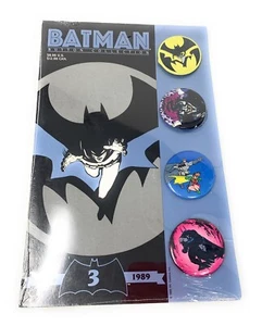 VINTAGE MAZZUCCHELLI BATMAN BUTTON PIN COLLECTION 3 1989 DC comics - Picture 1 of 4