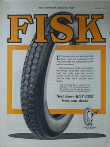 1920 Fisk Cord Autoreifen von Ihrem Händler kaufen Oldtimer Original Anzeige - Bild 1 von 1