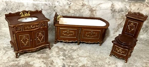 1:12 Dollhouse Miniature 3-Piece Bathroom Set by Hansson - High End - Picture 1 of 21