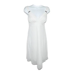 Vestido de cóctel para mujer EnFocus Studio talla 6 forrado marfil gasa sobrepelliz - Imagen 1 de 12