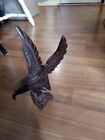  Hand Carved Wooden  Eagle with Spread Wings 8 In. Tall
