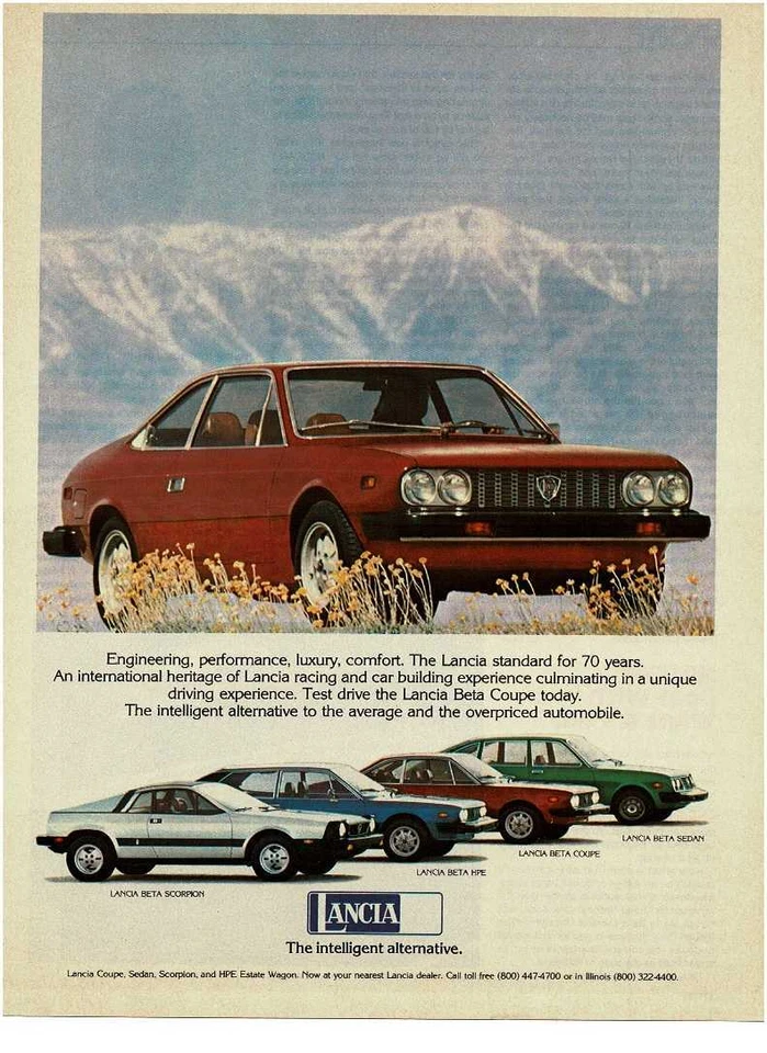 Lancia Beta 1976 cupé rojo anuncio impreso vintage  Foto 1 de 1