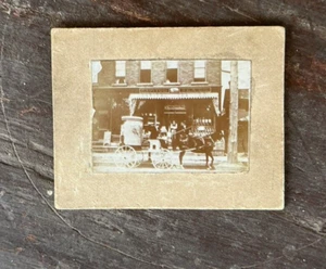 Antique Tea Company Cabinet Card Photo Miniature Parade Float Horse Carriage - Picture 1 of 15