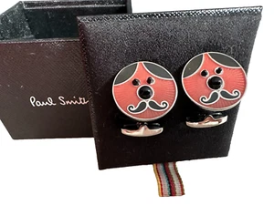 Paul Smith Round Cufflinks | Moustache Face Themed | Fun Limited Edition✨ - Picture 1 of 5