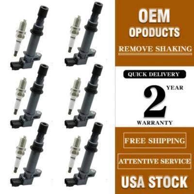 Bobina de encendido UF270 y bujía 6 piezas para Dodge Ram 1500 2002 3,9 L V6 Foto 1 de 4