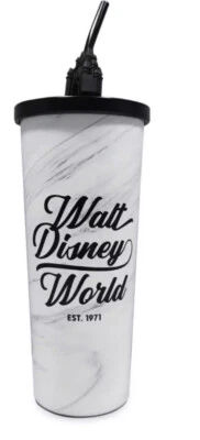 Disney World Resort 1971 Stainless Steel Tumbler Black Castle Straw New WDW MK - Image 1 of 2