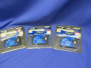 3 casetes/cartuchos de cinta Brother P-touch letras negras TCS20 TCS10 - Imagen 1 de 2