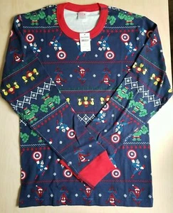 NWT HANNA ANDERSSON MARVEL HOLIDAY FAIR ISLE PAJAMA SHIRT ADULT UNISEX XS - Picture 1 of 7