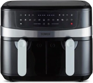 Tower T17088 Vortx 9L Dual Basket Air Fryer with Smart Finish, 2600W, Black - Picture 1 of 6