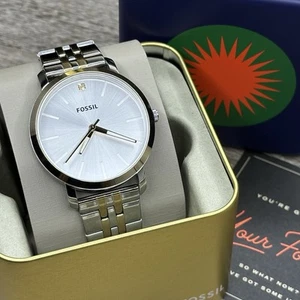 NUEVO✅ Fossil Lux Reloj Hombre Elegante Acero Inoxidable Dorado Dos Tonos BQ2467 - Imagen 1 de 17