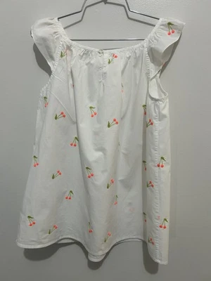 Bonpoint Girls Size 14 White Natural Genia Cherries Print Blouse Originally $235 - Image 1 of 4