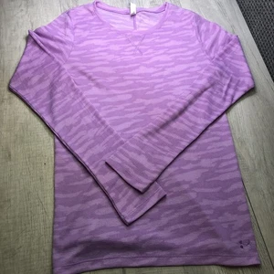 Under Armour Fitted Women's Pink / Purple Long Sleeve Mesh Camo Shirt Size L - Picture 1 of 6
