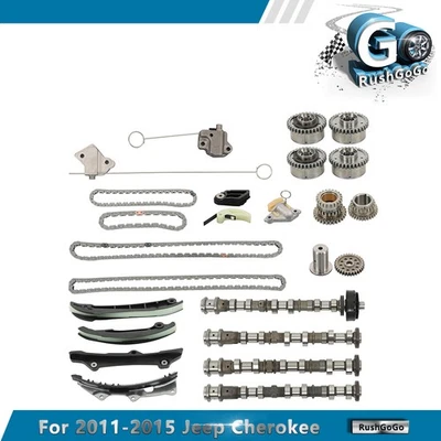Kit de cadena de distribución de engranaje Phaser árbol de levas para Jeep Cherokee Dodge Durango 2011-2015 Foto 1 de 4