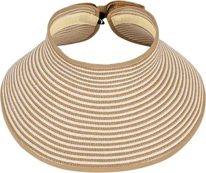 Sun Hats for Women Fashionable Womens Wide Brim Hat One Size, Mix Beige White - Picture 1 of 6