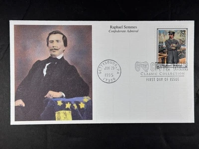 US FDC Raphael Semmes 1995 Mystic Stamp Cover Confederate 32c a887 - Image 1 of 2