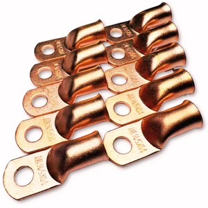 10x 1/0 Gauge 5/16" Hole OFC Copper Ring Terminal 0 GA M8 Lug Battery Connector - Picture 1 of 7