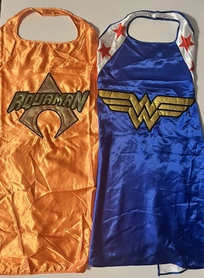Aquaman Orange And Wonder Woman Blue Six Flags Cosplay Capes Used Once Great - Image 1 of 4