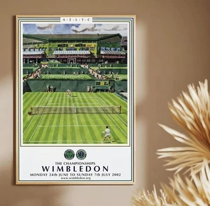 Póster de tenis de Wimbledon, nombre de gira de tenis deportes arte de pared decoración regalo para amantes de los deportes - Imagen 1 de 10