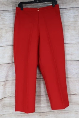VINTAGE Womens Size 14 Petite Pull On Straight Leg Pants Slacks Red - Image 1 of 4
