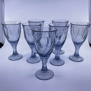 Noritake Sweet Swirl Light Blue Ice Tea / Water - 7 1/4” tall - Set Of 7 - Picture 1 of 18