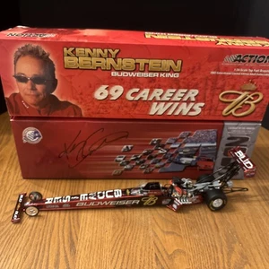 1/24 2003 KENNY BERNSTEIN BUDWEISER 69 WINS ACTION  TOP FUEL DRAGSTER- Signed - Picture 1 of 23