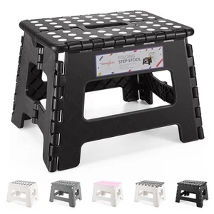 HOUSE DAY Sgabello Pieghevol 22CM Nero Pieghevole in plastica Antiscivolo per Ba - Foto 1 di 8
