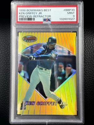 Bowman's Best Preview 1996 Ken Griffey Jr. #bbp30 refractor PSA 9 Foto 1 de 4