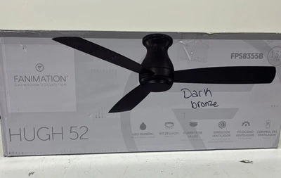 Fanimation Hugh 52 in. LED Indoor/Outdoor Dark Bronze Ceiling Fan with Remote - Image 1 of 2