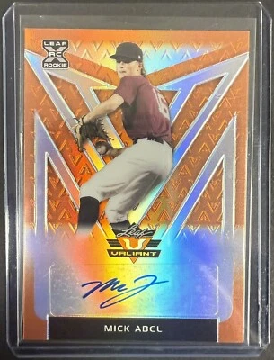 2020 Leaf Valiant Mick Abel Orange Prismatic Auto RC 27/75 Twins - Image 1 of 2