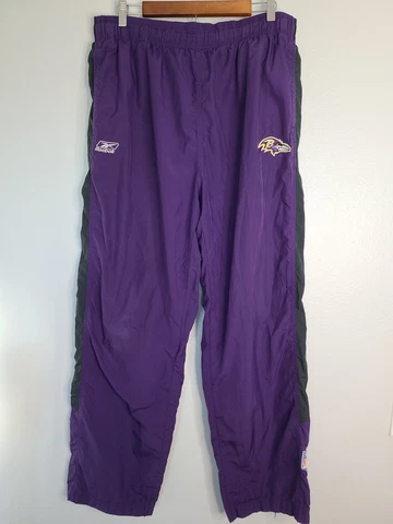 Baltimore Ravens Pants Reebok Track Workout Purple Large 36/38 adjustable Cover