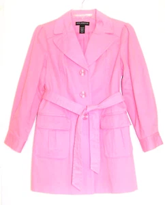 Petite Sophisticate Pink Button Front Lightweight Coat Size Med Great Condition - Picture 1 of 10