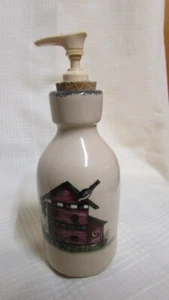 Vintage Haus und Garten Party Steinzeug Lotion/Seifenspender Vogelhaus Vogel - Bild 1 von 1