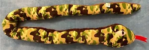 54" Snake Camo Green and Yellow Plush Soft Long Fun Stuffed Snake for Kids - Picture 1 of 4
