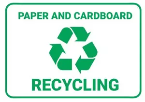Papier und Karton Recycling Sicherheitsschild Aufkleber Aufkleber Etikett D7356 - Bild 1 von 1