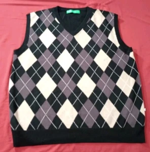 Golf Knickers Argyle Black Sweater Vest Men's Golf XL Sweater Vest - Picture 1 of 7